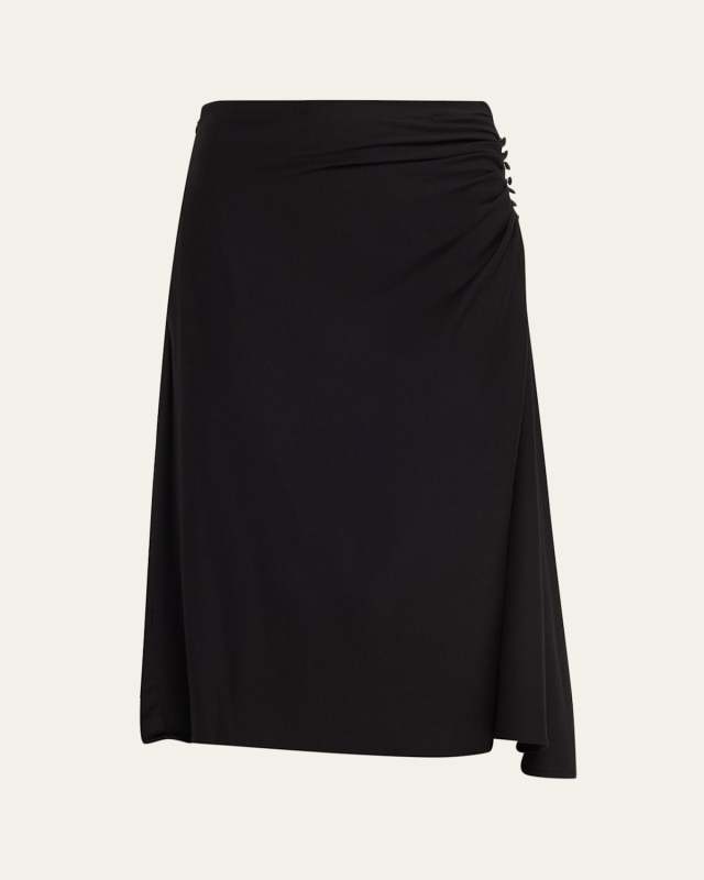 Hevira Ruched A-Line Midi Skirt